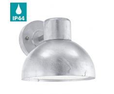 EGLO Außen-Wandlampe Entrimo, 1 flammige Außenleuchte, Wandleuchte aus Stahl feuerverzinkt, Farbe: Silber, Fassung: E27, IP44