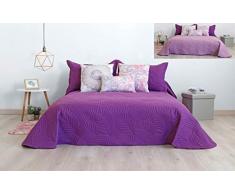 SECANETA Stilia Tagesdecke, wendbar, zweifarbig, Ultrasonic, 3D-Effekt, für Frühling Sommer, (Violett/Mauva, 280 x 270 cm, Bett 180), 280 x 270 cm