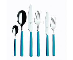 Mepra SPA 10N722036 Besteckgarnitur, Design Fantasia, Petrol, 36-teilig