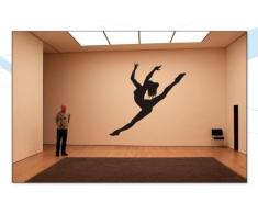 INDIGOS WG30036-90 Wandtattoo w036 Ballerina Sexy Frau Girl Wandaufkleber 120 x 115, silber