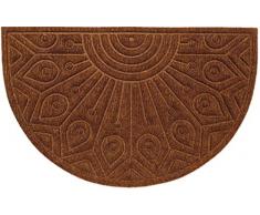 oKu-Tex Fußmatte | Schmutzfangmatte „Moby“ | Braun | Halbrund | Türvorleger für innen und außen | Eingangsbereich / Haustür / Treppenhaus | rutschfest | 40x60 cm