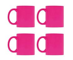 eBuyGB Leuchtende Fluoreszierende Tasse für Tee und Kaffee, Keramik, Rose, 4 Stück