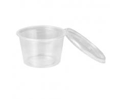 Einweggeschirr & Besteck Dressingbecher mit Deckel, Kunststoff