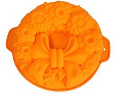 Silikonbackform Schleife Kuchen Backform Kuchenform Brotbackform Obstbodenform (orange)