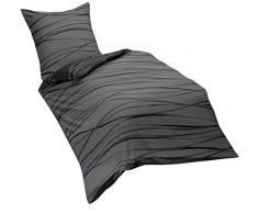 Kaeppel G-105840-79D4-VL97 Bettwäsche Motion, zinn, Linon, 2 x 80/80 plus 200/200 cm