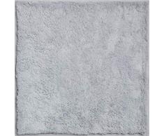 Grund organisch Garn Badteppich, 100% Bio-Baumwolle Garn, ultra soft, rutschfest, ÖKO-TEX-zertifiziert, 5 Jahre Garantie, CALO, WC-Vorlage o.A. 60x60 cm, grau