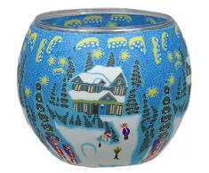 Himmlische Düfte Geschenkartikel GmbH Winter Windlicht, Glas, bunt, 11x11x9 cm