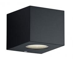 Reality Leuchten Außen Wandleuchte Cordoba R28222632, Kunststoff Schwarz Matt, inkl. 2x 2 Watt LED, Up und Down Beleuchtung mit Schablonen