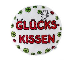 sheepworld 44290 Plüschkissen ganz Viel Glück Kissen, Polyester, Mehrfarbig, 30 x 30 x 7 cm