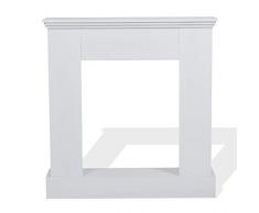 Rebecca Mobili Rahmen Dekoration Kamin Holz Weiß Zeitgenössisch Esszimmer - 98 x 92 x 23 (HxLxB) - Art. RE4663
