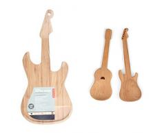 Kikkerland Brett Bambus Holz 22 x 1.5 x 49 cm & CU64 Rockin Löffel Buchenholzlöffel Gitarren