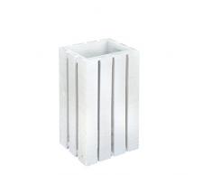 Decowood Papierkorb, aus natürlichem Holz 30.5x26.5x49 cm weiß