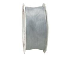 Pattberg PrÃ¤sent 40 mm 25 m Four Seasons - Organzaband mit Draht, Silber