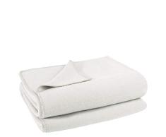 Soft-Fleece-Decke – Polarfleece-Decke mit Häkelstich – flauschige Kuscheldecke – 160x200 cm – 010 offwhite – von ’zoeppritz since 1828’