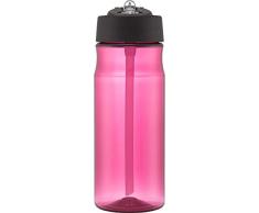 Thermos-Trinkflasche mit Strohhalm, 530 ml, Magenta, Plastik, Rose, 530ml