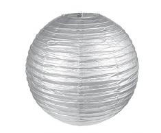 Santex Laterne Metallic Papier, silber, M