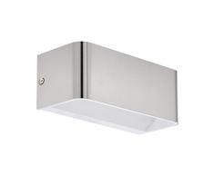 EGLO LED Wandlampe Sania 4, 1 flammige Wandleuchte Modern, Minimalismus, Wandstrahler innen aus Aluminium, Wohnzimmerlampe, Flurlampe in Nickel-Matt, weiß , L 20 cm