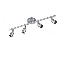 Reality Leuchten R80914087 Paris A++ to E, Deckenleuchte, Metall, GU10, Titanfarbig, 8 x 50 x 13,5 cm