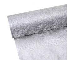 Deko AS GmbH Sizoflor Tischband Silber 20 cm Rolle 25 Meter 60 003-R