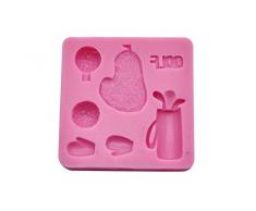DeColorDulce Golf Silikon-Backform, Rosa, 7 x 7 x 2 cm