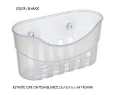 toyma Badezimmer mit Saugnapf Ablage, Weiß, 21 x 10 x 11 cm