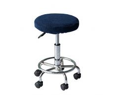 WOMACO 2 Stück Runde Hocker-Bezüge Stretch Barhocker Sitzbezug Barhocker Kissen Runde Schonbezüge für 30,5 33 cm 35,6 cm 38,1 cm Runde Hocker 2 Pack Navy