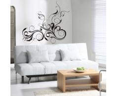 INDIGOS 4052166141666 Wandtattoo w653 schöne Tribal Blatt Wandaufkleber, 96 x 87 cm, schwarz