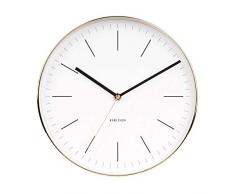 Karlsson Minimal Uhr, Wanduhr, Stahl, Weiß, One Size