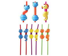 FACKELMANN 2 Trinkhalme, Plastik, Mehrfarbig, 35.6 x 13 x 6.6 cm, 2-Einheiten