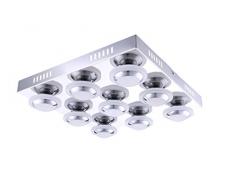 WOFI Deckenleuchte, 9-flammig Serie Carter 9 x LED / 4, 5 W, 38 x 9 x 38 cm, 3000 k, 400 lm, Energieeffizenzklasse A+, chrom 9589.09.01.0000
