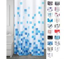 RIDDER 403310 Duschvorhang Textil ca. 180 x 200 cm, Cubes