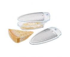 Kela 15763 Küchen-Reibe mit Auffangbehälter, 2 Aufsätze, Grob und Fein, Edelstahl, Filosa