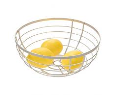 iDesign Austin Obstschale im offenen Design, runder Obstkorb aus Metall, mattsilberfarben