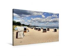 Premium Textil-Leinwand 75 x 50 cm Quer-Format Strand in Timmendorf | Wandbild, HD-Bild auf Keilrahmen, Fertigbild auf hochwertigem Vlies, Leinwanddruck von Joachim Hasche