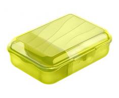 Rotho Fun Vesperdose mit herausnehmbarer Trennwand, Kunststoff (BPA -frei), lime grün , Gr. S / 0.9 Liter (17,7 x 12,9 x 6 cm)