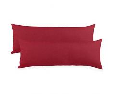 aqua-textil Classic Line SeitenschlÃ¤ferkissen Bezug 40 x 145 cm Bordeaux rot Baumwolle Kissenbezug ReiÃverschluss