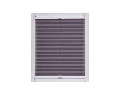 Sunlines Plissee Made in Germany, Tageslicht, Crepes Uni Klemmfix, Weisse Schiene, 140 x 150 Plissee, Stoff, Anthrazit, 140 x 2.3 x 150 cm, 1 Einheiten