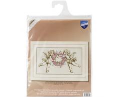 Vervaco Stickpackung Zählmuster Engel mit Blumenkranz, Baumwolle, Mehrfarbig, 39 x 22 x 0.3 cm