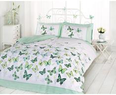 art Double Bettbezug und 2 Kissenbezüge Bett-Set, Polycotton, grün