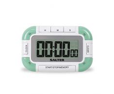 SALTER 4 Way digitale Küchenuhr, Stopuhr, 4 Timer gleichzeitig mit unterschiedlichen Alarm, Erinnerungsfunktion, Magnetisch und integriertes Standbein, Gut lesbares LCD, bis zu 99Std 59min und 59 sek