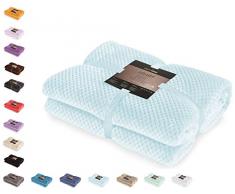 DecoKing 32077 Kuscheldecke 220x240 cm hellblau Decke Microfaser Wohndecke Tagesdecke Fleece weich sanft kuschelig skandinavischer Stil hellblau Henry