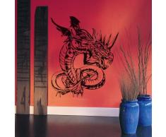 INDIGOS WG30351-86 Wandtattoo w351 Drachen Feuer Monster Wandaufkleber 120 x 101 cm, blau