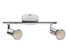 RABALUX Spot, Metall, GU10, 3 W, Silber, 2-flammig