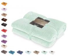 DecoKing 32190 Kuscheldecke 220x240 cm Pfefferminz Decke Microfaser Wohndecke Tagesdecke Fleece weich sanft kuschelig skandinavischer Stil Minze Henry
