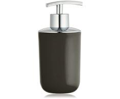 WENKO 21209100 Seifenspender Brasil, Flüssigseifen-Spender, Spülmittel-Spender Fassungsvermögen: 0,32 l, Thermoplastischer Kunststoff (TPE), 7,3 x 16,5 x 9 cm, schwarz
