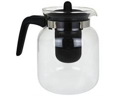 EMA CE4000020 Teekanne mit Filter, Transparent/Schwarz, 1,5 l