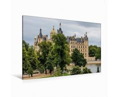 Calvendo Premium Textil-Leinwand 120 cm x 80 cm Quer Schwerin in Mecklenburg-Vorpommern | Wandbild, Bild auf Keilrahmen, Fertigbild auf Echter Leinwand, Leinwanddruck Kunst Kunst