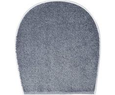 Grund Badteppich 100% Polyacryl, ultra soft, rutschfest, ÖKO-TEX-zertifiziert, 5 Jahre Garantie, WINGS, WC-Deckelbezug 47x50 cm, grau