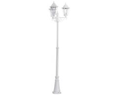 EGLO Außen-Stehlampe Navedo, 3 flammige Außenleuchte, Stehleuchte aus Aluguss und Glas, Farbe: Weiß, Fassung: E27, H: 220 cm, IP44