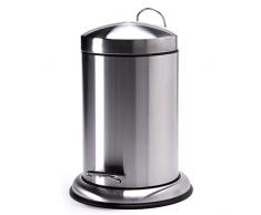 MSV Kosmetikeimer Retro Mülleimer Treteimer Abfalleimer - 3 Liter – mit Herausnehmbaren Inneneimer Silber